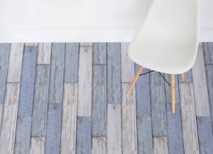 Blue and White Wood Plank Vinyl Flooring Clubhouse