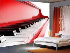 Piano Keys on Red Piano