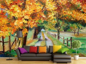 Oil Painting Road With Maple
