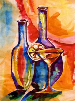Glass and Two Bottles
