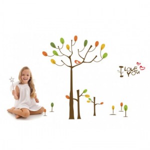 I Love U Tree Sticker